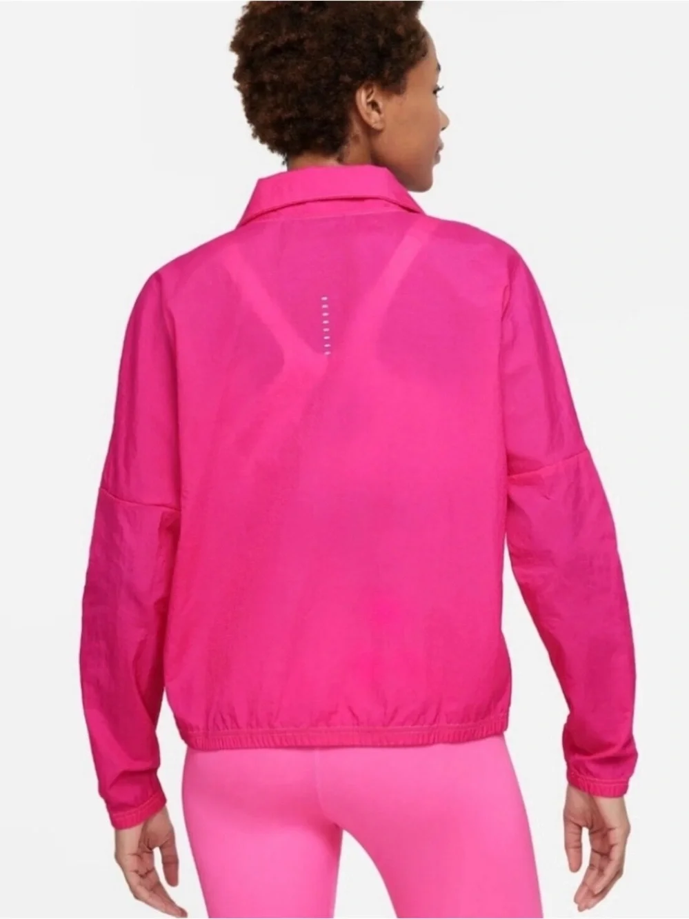 Nike Hot Pink Half-Zip Windbreaker with White/Pink Swoosh